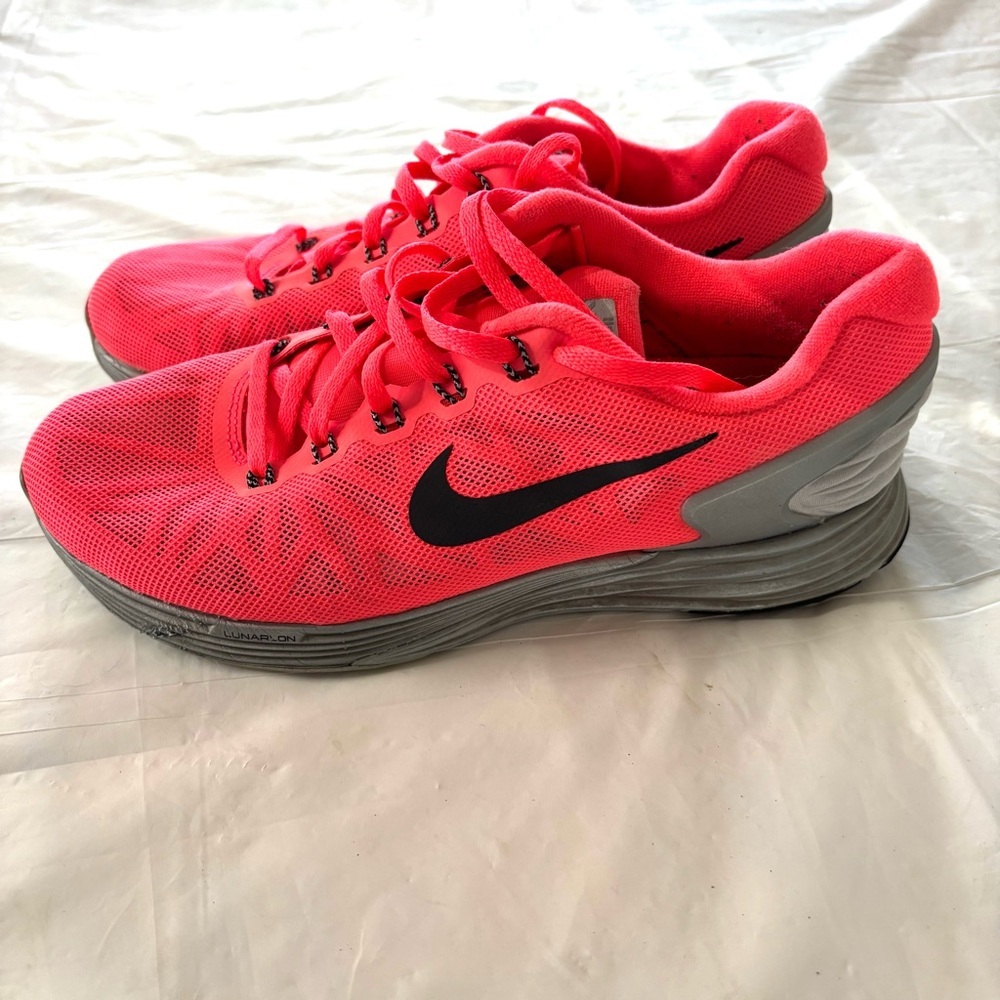 Nike Lunarglide 6 Pink Black Sneakers SZ 7.5 Worn 1X Indoors - Picture 13 of 13